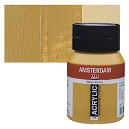 Amsterdam Standard Series Acrylic - Raw Sienna, 500 ml bottle and swatch
