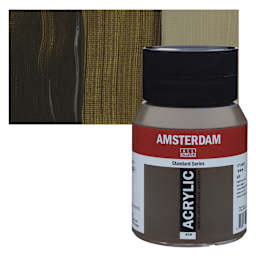 Amsterdam Standard Series Acrylic - Raw Umber, 500 ml bottle and swatch