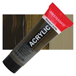 Amsterdam Standard Series Acrylic - Raw Umber, 20 ml Tube and swatch