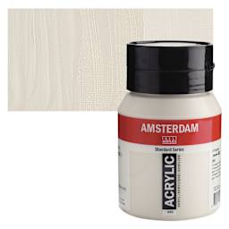 Amsterdam Standard Series Acrylic - Titanium Buff Deep, 500 ml bottle and swatch