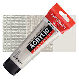 Amsterdam Standard Series Acrylic Paint - Metallic Silver, 120 ml Tube and swatch