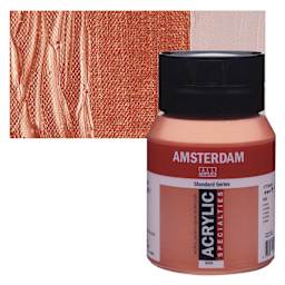 Amsterdam Standard Series Acrylic - Metallic Copper, 500 ml bottle and swatch