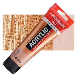 Amsterdam Standard Series Acrylic Paint - Metallic Bronze, 120 ml Tube and swatch