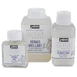 Acrylic Polymer Varnishes - Three size bottles shown
