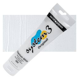 Daler-Rowney System3 Acrylic - Titanium White, 150 ml tube and swatch