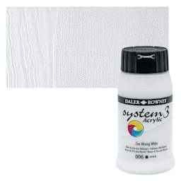 Daler-Rowney System3 Acrylic - Zinc Mixing White, 500 ml tube and swatch