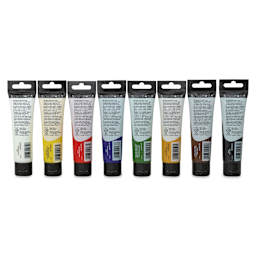 Daler-Rowney System3 Acrylics - Selection Set, Set of 8, 59 ml Tubes (Back of tubes)
