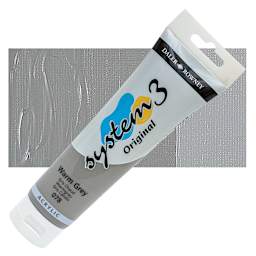 Daler-Rowney System3 Acrylic - Warm Gray, 150 ml tube and swatch