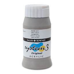 Daler-Rowney System3 Acrylic - Warm Grey, 500 ml bottle (Front of bottle)