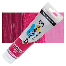 Daler-Rowney System3 Acrylic - Process Magenta, 150 ml tube and swatch