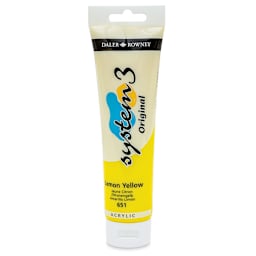 Daler-Rowney System3 Acrylic - Lemon Yellow, 150 ml tube