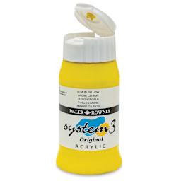 Daler-Rowney System3 Acrylic - Lemon Yellow, 500 ml bottle