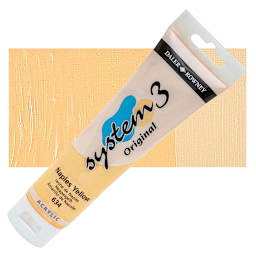 Daler-Rowney System3 Acrylic - Naples Yellow, 150 ml tube and swatch