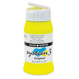 Daler-Rowney System3 Acrylic - Fluorescent Yellow, 500 ml bottle