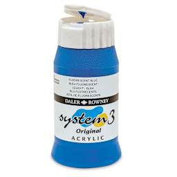 Daler-Rowney System3 Acrylic - Fluorescent Blue, 500 ml bottle