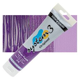 Daler-Rowney System3 Acrylic - Velvet Purple, 150 ml tube and swatch