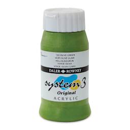 Daler-Rowney System 3 Acrylics - Pale Olive Green, 500 ml bottle