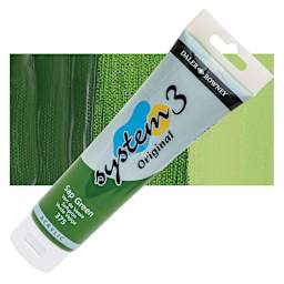 Daler-Rowney System3 Acrylic - Sap Green, 150 ml tube and swatch