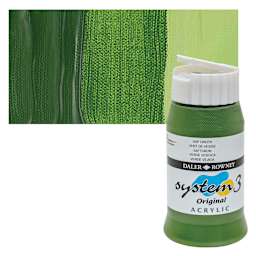 Daler-Rowney System 3 Acrylic - Fluorescent Green, 75 ml tube and swatch