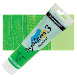 Daler-Rowney System3 Acrylic - Leaf Green, 150 ml tube and swatch