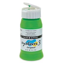 Daler-Rowney System3 Acrylic - Fluorescent Green, 500 ml bottle