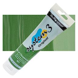 Daler-Rowney System 3 Acrylic - Oxide of Chromium Green, 150 ml tube and swatch