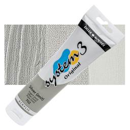 Daler-Rowney System3 Acrylic - Silver Hue, 150 ml tube and swatch