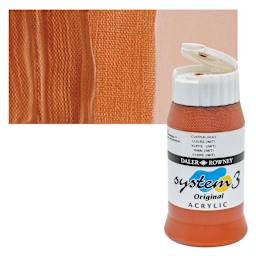Daler-Rowney System3 Acrylic - Copper Hue, 500 ml bottle and swatch