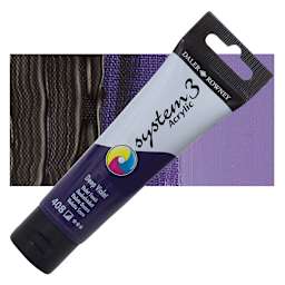 Daler-Rowney System3 Acrylic - Deep Violet, 59 ml tube and swatch
