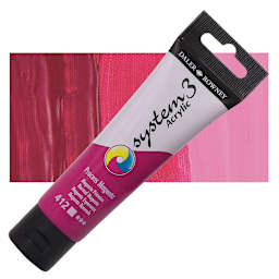 Daler-Rowney System3 Acrylic - Process Magenta, 59 ml tube and swatch