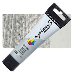 Daler-Rowney System3 Acrylic - Silver Hue, 59 ml tube and swatch