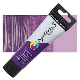 Daler-Rowney System3 Acrylic - Velvet Purple, 59 ml tubeand swatch