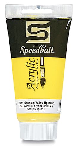 Speedball Acrylic Paints - 75 ml Cadmium Yellow Light tube shown upright