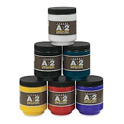 Chroma Atelier A2 Lightfast Heavy Body Acrylic Paint - Assorted Colors, set of 6, 250 ml, Jars