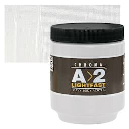 Chroma A2 Student Acrylic - Titanium White, 250 ml jar and swatch