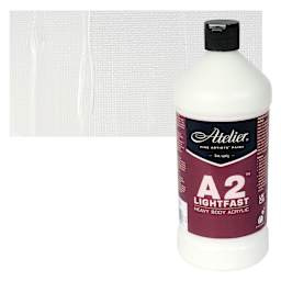 Chroma A2 Student Acrylics - Titanium White, 1 L, Bottle with swatch