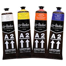 Chroma Atelier A2 Lightfast Heavy Body Acrylic Paint - Set of 4 colors, 120 ml tubes