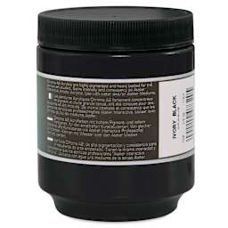 Chroma A2 Student Acrylics - Ivory Black, 250 ml jar, back