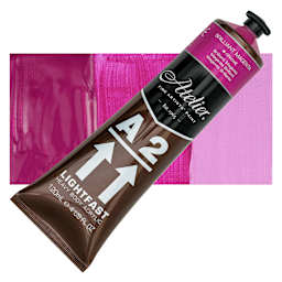 Chroma A2 Student Acrylic - Brilliant Magenta, 120 ml tube and swatch