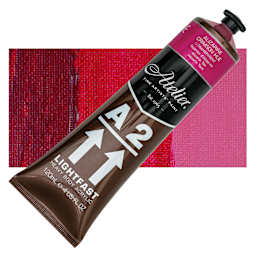 Chroma A2 Student Acrylic - Alizarine Crimson Hue, 120 ml tube and swatch