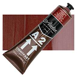 Chroma A2 Student Acrylic - India Red Oxide, 120 ml tube and swatch