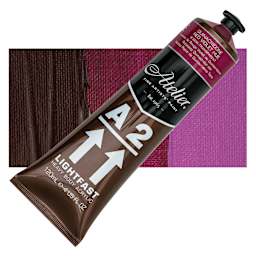 Chroma A2 Student Acrylic - Quinacridone Red Violet Hue, 120 ml tube and swatch