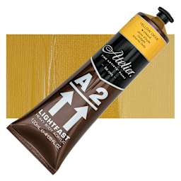 Chroma A2 Student Acrylic - Yellow Oxide, 120 ml tube and swatch