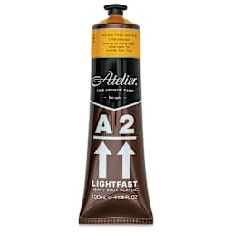 Chroma A2 Student Acrylics - India Yellow, 120 ml tube, front