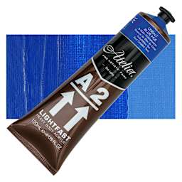 Chroma A2 Student Acrylic - Cobalt Blue Hue, 120 ml tube and swatch