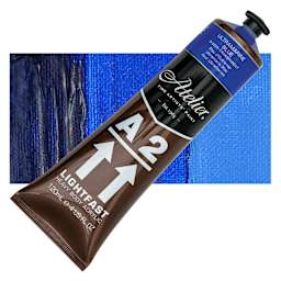 Chroma A2 Student Acrylic - Ultramarine Blue, 120 ml tube and swatch