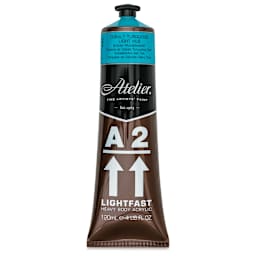Chroma A2 Student Acrylics - Cobalt Turquoise Light, 120 ml tube, front