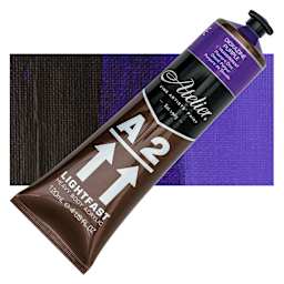 Chroma A2 Student Acrylic - Dioxazine Purple, 120 ml tube and swatch