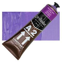 Chroma A2 Student Acrylic - Brilliant Violet, 120 ml tube and swatch