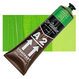 Chroma A2 Student Acrylic - Green Light, 120 ml tube and swatch